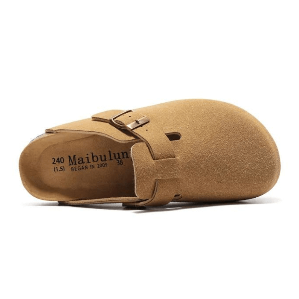 Clog - Light Brown — Mediterranean cork-footbed leather clogs by Meirelle Maibulun