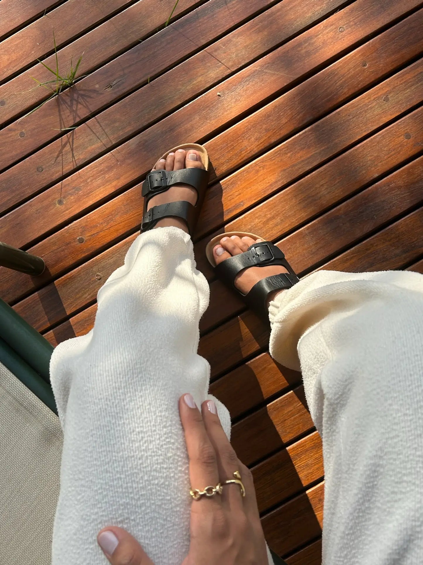 Maibulun Leather Sandal - Black — Mediterranean cork-footbed leather sandals by Meirelle Maibulun