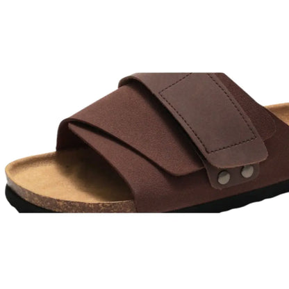Salerno Sandal - Dark Brown — Mediterranean cork-footbed leather sandals by Meirelle Maibulun