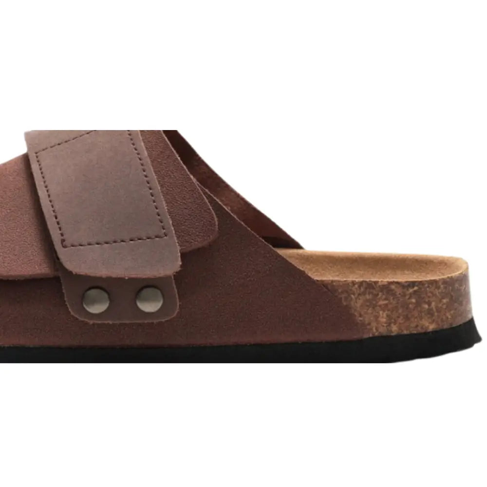 Salerno Sandal - Dark Brown — Mediterranean cork-footbed leather sandals by Meirelle Maibulun