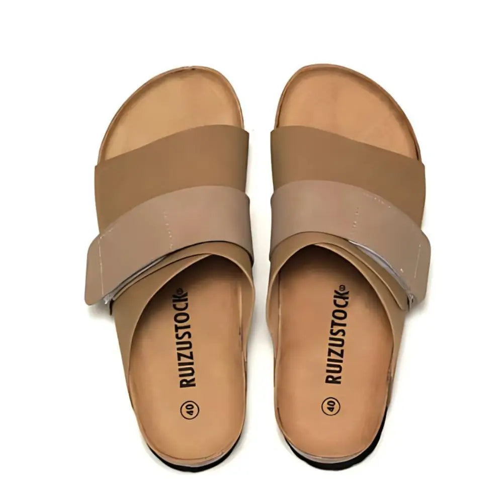 Salerno Sandal - Sand — Mediterranean cork-footbed leather sandals by Meirelle Maibulun