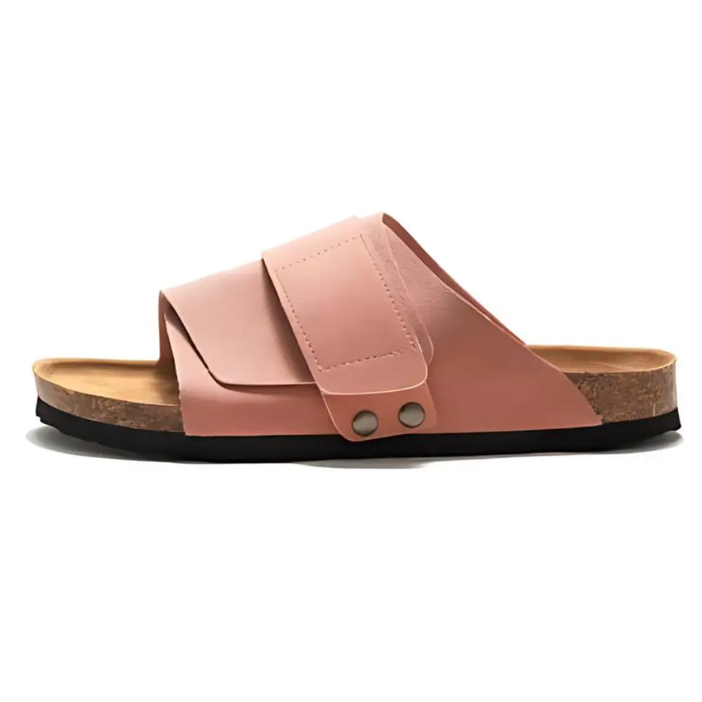 Salerno Sandal - Pink — Mediterranean cork-footbed leather sandals by Meirelle Maibulun