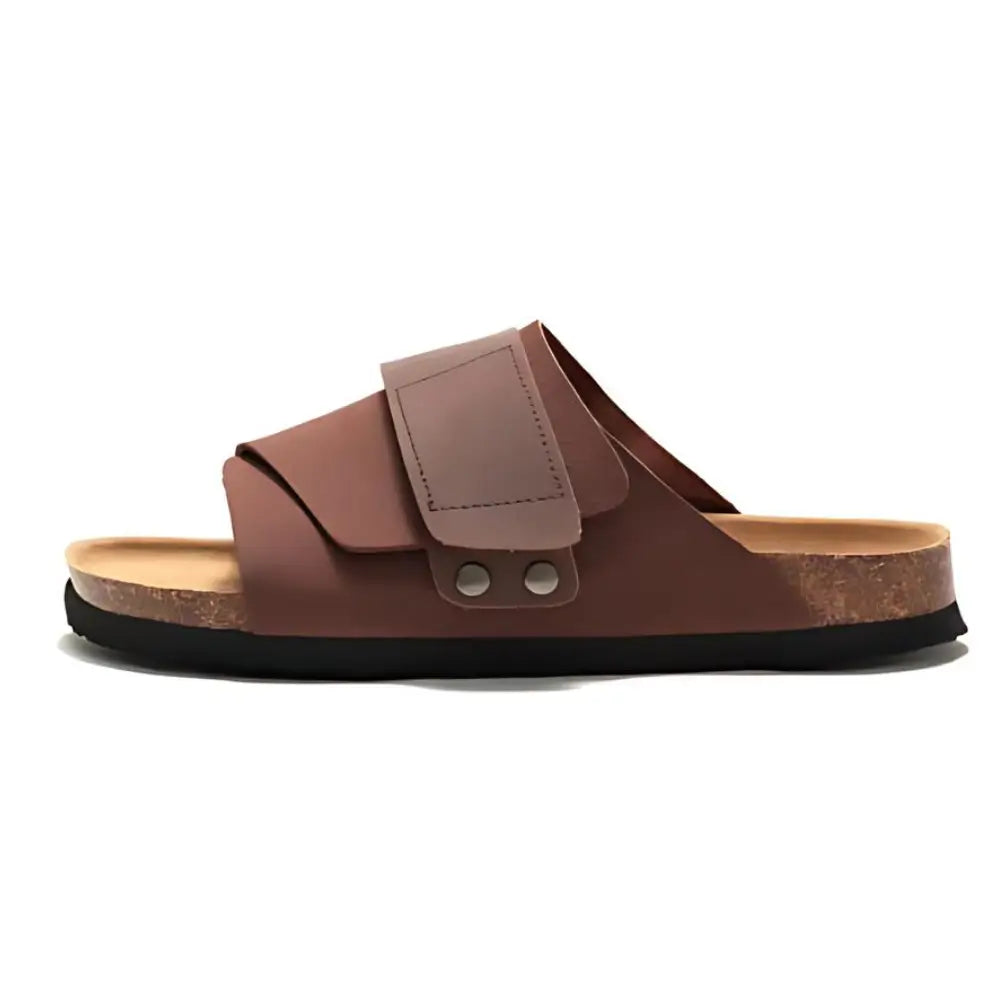 Salerno Sandal - Dark Brown — Mediterranean cork-footbed leather sandals by Meirelle Maibulun
