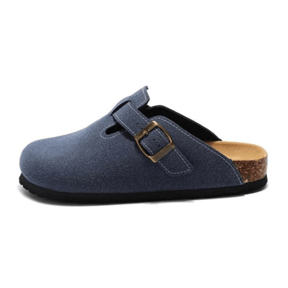 Clog - Blue — Mediterranean cork-footbed leather clogs by Meirelle Maibulun