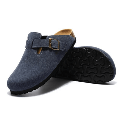 Clog - Blue — Mediterranean cork-footbed leather clogs by Meirelle Maibulun