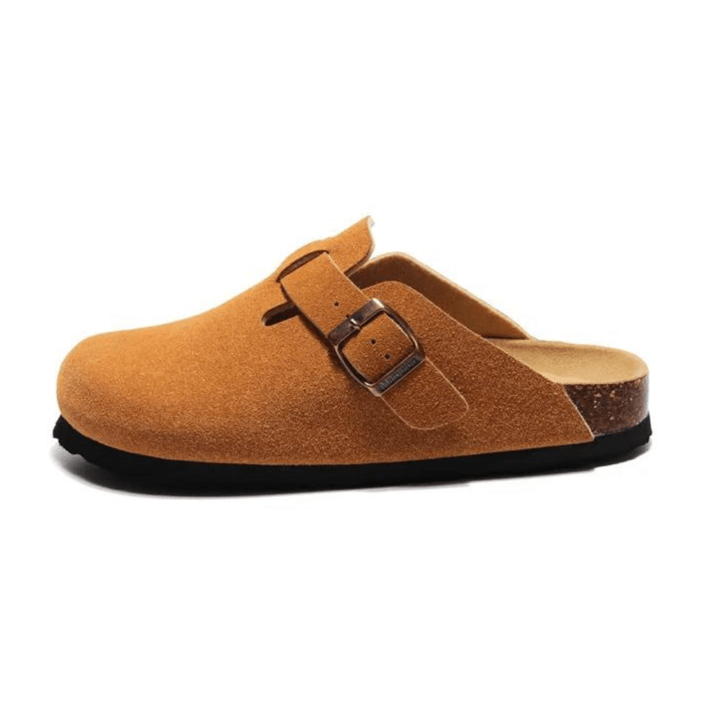 Clog - Caramel — Mediterranean cork-footbed leather clogs by Meirelle Maibulun