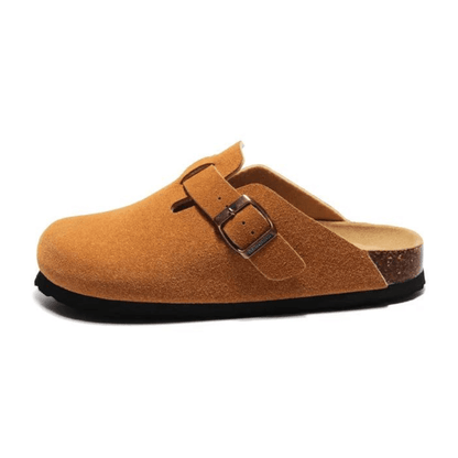 Clog - Caramel — Mediterranean cork-footbed leather clogs by Meirelle Maibulun