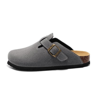 Clog - Dark Grey — Mediterranean cork-footbed leather clogs by Meirelle Maibulun