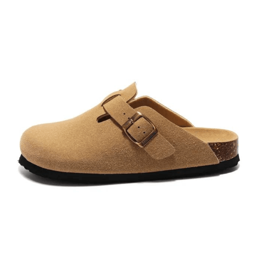 Clog - Light Brown — Mediterranean cork-footbed leather clogs by Meirelle Maibulun