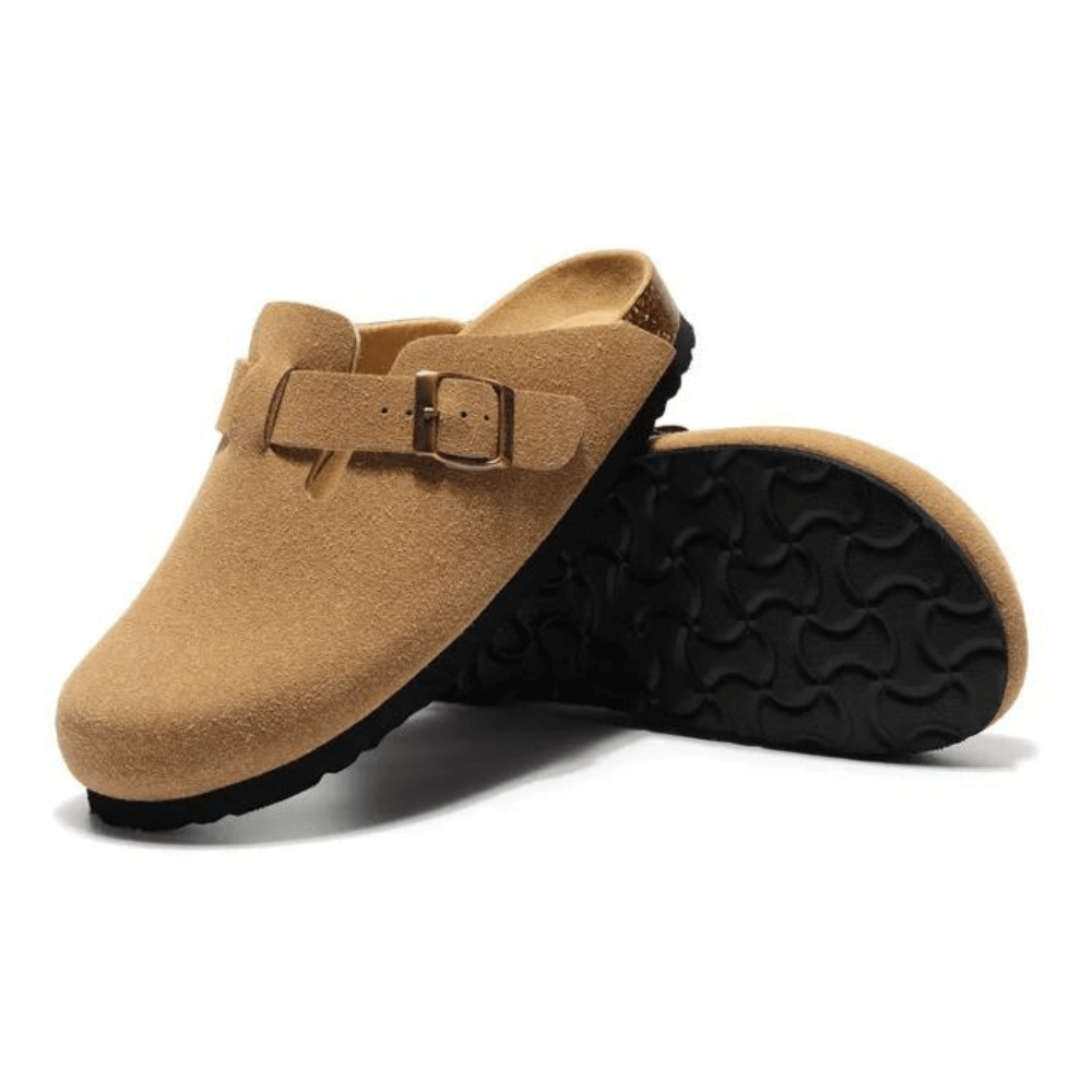 Clog - Light Brown — Mediterranean cork-footbed leather clogs by Meirelle Maibulun