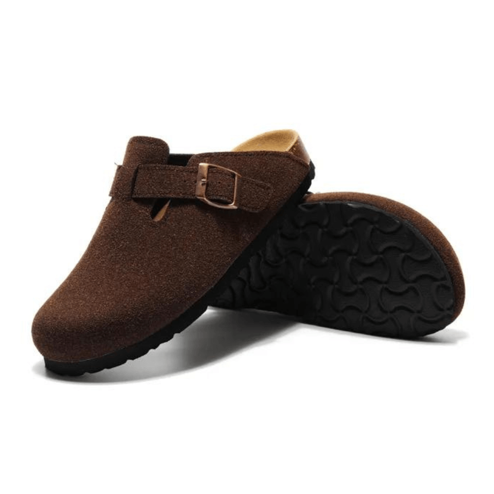 Clog - Dark Brown — Mediterranean cork-footbed leather clogs by Meirelle Maibulun