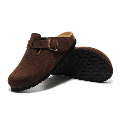 Clog - Dark Brown — Mediterranean cork-footbed leather clogs by Meirelle Maibulun