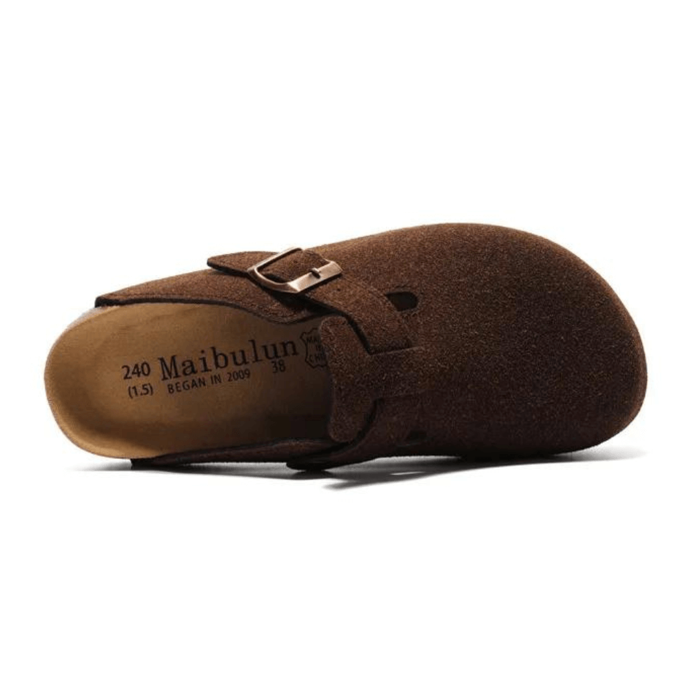 Clog - Dark Brown — Mediterranean cork-footbed leather clogs by Meirelle Maibulun