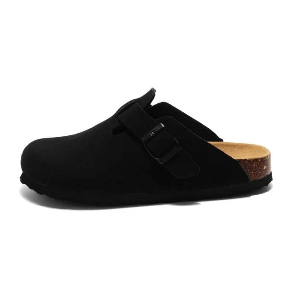Clog - Black — Mediterranean cork-footbed leather clogs by Meirelle Maibulun