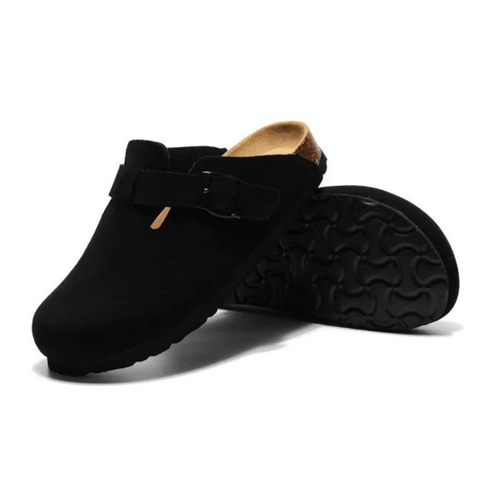 Clog - Black — Mediterranean cork-footbed leather clogs by Meirelle Maibulun