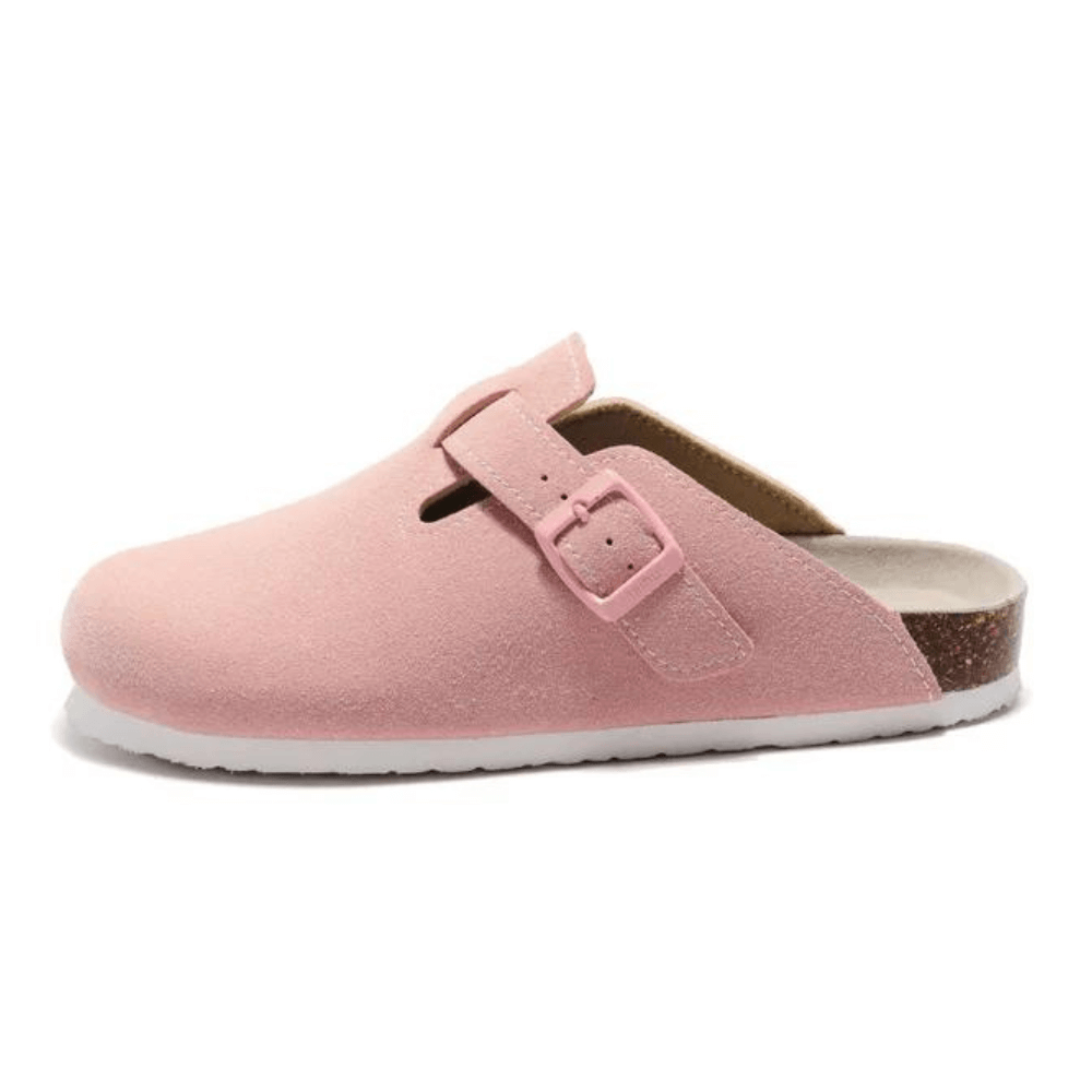 Clog - Pink — Mediterranean cork-footbed leather clogs by Meirelle Maibulun