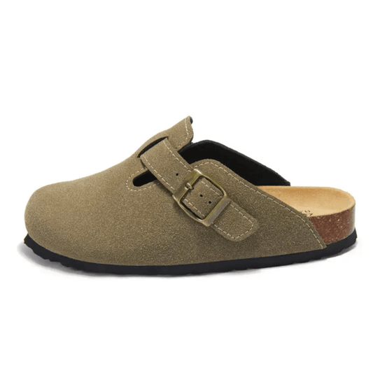 Clog - Moss Green — Mediterranean cork-footbed leather clogs by Meirelle Maibulun