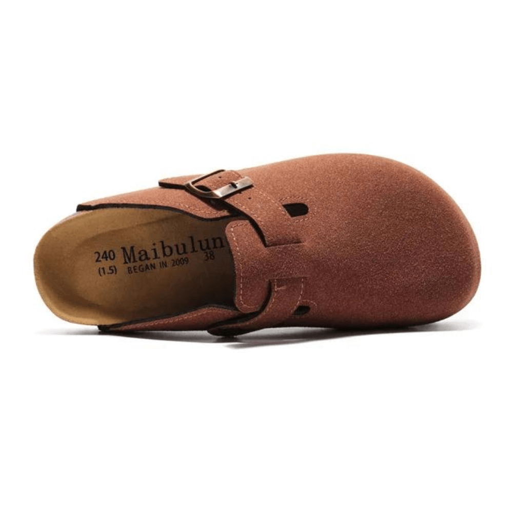 Clog - Chestnut Red — Mediterranean cork-footbed leather clogs by Meirelle Maibulun
