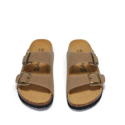 Maibulun Suede Sandal - Sand — Mediterranean cork-footbed leather sandals by Meirelle Maibulun