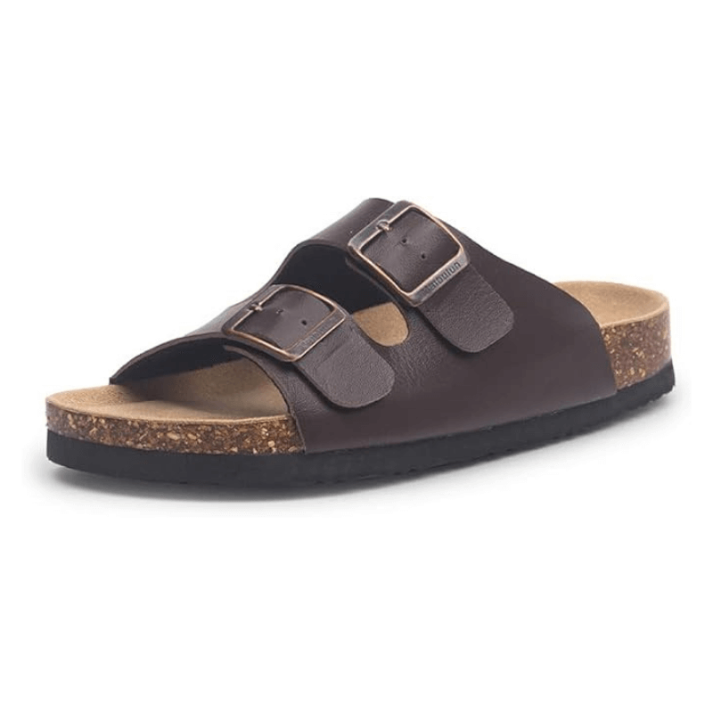 Maibulun Leather Sandal - Brown — Mediterranean cork-footbed leather sandals by Meirelle Maibulun