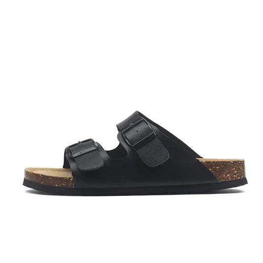 Maibulun Leather Sandal - Black — Mediterranean cork-footbed leather sandals by Meirelle Maibulun