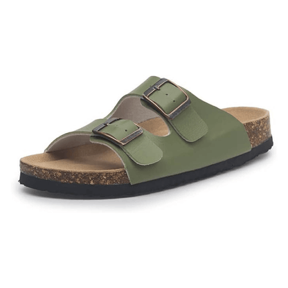 Maibulun Leather Sandal - Green — Mediterranean cork-footbed leather sandals by Meirelle Maibulun